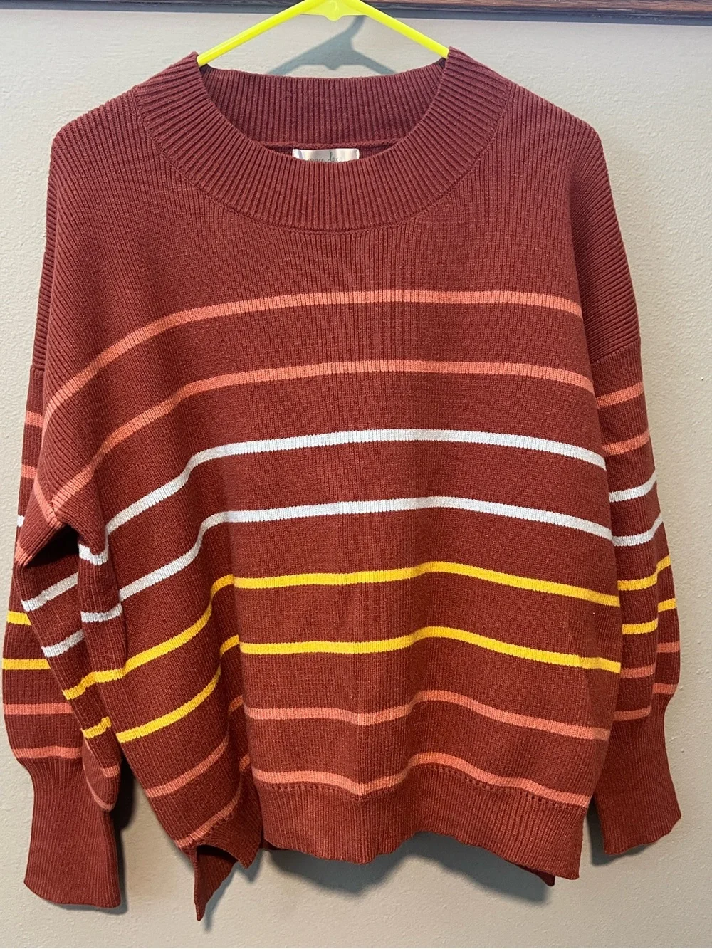 Grace & Lace Rust Ribbed Knit Pullover - Picture 1 of 3